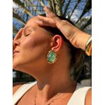 BRINCO CHAPA ORGANIC RESINADA VERDE ÁGUA BANHADO A OURO