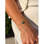 PULSEIRA GOTINHA TURQUESA BANHADO A OURO