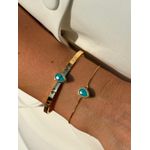 PULSEIRA GOTINHA TURQUESA BANHADO A OURO