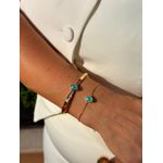 PULSEIRA GOTINHA TURQUESA BANHADO A OURO