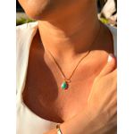 COLAR PINGENTE GOTINHA TURQUESA BANHADO A OURO