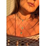 COLAR PINGENTE GOTINHA TURQUESA BANHADO A OURO