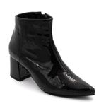 Bota Feminina Salto Bloco 190211 Craquelê Verniz Preto