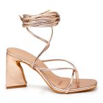Sandália Feminina Salto Alto Triângulo 130510 Ellegance Cobre
