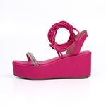 Sandália Feminina Salto Anabela Com Strass 170418 Napa Pink