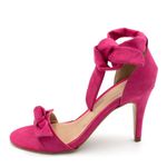 Sandália Feminina Salto Fino Com Fita 1731 Camurça Pink