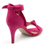 Sandália Feminina Salto Fino Com Fita 1731 Camurça Pink