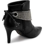 Bota Feminina Cano Curto Com Strass 1759 Nobucado Preto