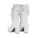 Bota Feminina Slouchy Salto Grosso 1814 Napa Off White
