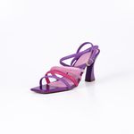 Sandália Feminina Salto Taça 182157 Cristal Roxo e Napa Colorida
