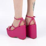 Sandália Feminina Anabela Com Tiras 182158 Napa Pink