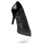 Sapato Feminino Scarpin Salto Fino Napa Verniz Preta 183000
