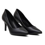 Sapato Feminino Scarpin Salto Fino Napa Preta 183000
