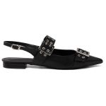 Sapatilha Slingback Rasteira Feminina Em Napa Preto 183010