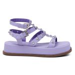Papete Feminina Flat Plataforma Em Napa Lilas 183070