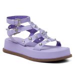 Papete Feminina Flat Plataforma Em Napa Lilas 183070