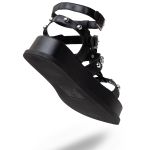 Papete Feminina Flat Plataforma Em Napa Preto 183070
