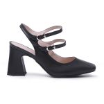 Sapato Feminino Scarpin Mery Jane Salto Grosso Napa Preta 183130