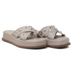 Papete Flat Feminina Em Napa Aveia 183140