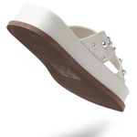 Papete Flat Feminina Em Napa Off White 183140
