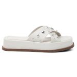 Papete Flat Feminina Em Napa Off White 183140