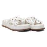 Papete Flat Feminina Em Napa Off White 183140