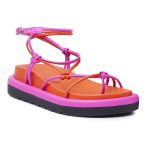 Papete Feminina De Amarrar Em Laranja e Pink 183200