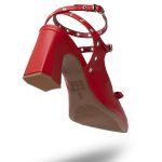 Scarpin Feminino Salto Grosso Em Napa Vermelho Ferrari 183210