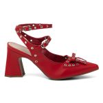 Scarpin Feminino Salto Grosso Em Napa Vermelho Ferrari 183210