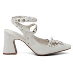 Scarpin Feminino Salto Grosso Em Napa Off White 183210
