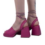 Sandália Feminina Meia Pata Com Strass 195006 Napa Pink