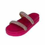 Papete Feminina Flatform Com Tiras De Strass 199051 Napa Pink