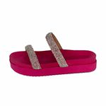 Papete Feminina Flatform Com Tiras De Strass 199051 Napa Pink