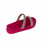 Papete Feminina Flatform Com Tiras De Strass 199051 Napa Pink