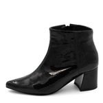 Bota Feminina Salto Bloco 190211 Craquelê Verniz Preto