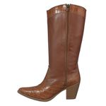 Bota Feminina Texana Cano Longo 23004 Croco Com Napa Caramelo Western