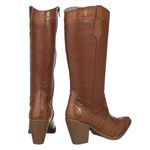 Bota Feminina Texana Cano Longo 23004 Croco Com Napa Caramelo Western