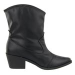 Bota Feminina Western Cano Curto Com Strass 23042 Napa Preta