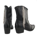 Bota Feminina Western Cano Curto Com Strass 23042 Napa Preta