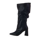 Bota Feminina Slouchy Salto Médio Triangular 23021 Cristal Preto