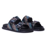 Papete Com Pedraria Feminina Napa Preta 23200
