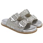 Papete Com Pedraria Feminina Napa Prata 23210