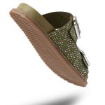 Papete Feminina Com Strass Em Suede Verde 23240