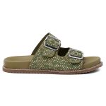 Papete Feminina Com Strass Em Suede Verde 23240