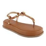 Papete Flat Feminina Em Napa Caramelo 23310