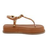 Papete Flat Feminina Em Napa Caramelo 23310