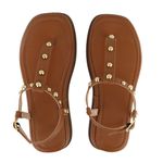 Papete Flat Feminina Em Napa Caramelo 23310
