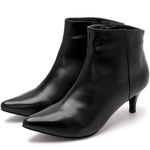 Bota Feminina Cano Curto Bico Fino 180125 Napa Preta