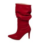 Bota Feminina Cano Médio Slouchy 1714 Napa Vermelha