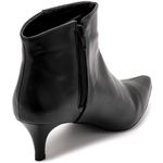 Bota Feminina Cano Curto Bico Fino 180125 Napa Preta